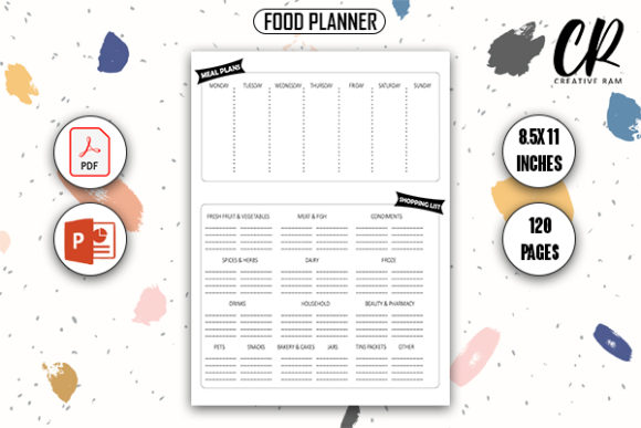 Food Planner - KDP Interiors: A Practical Resource for Digital Publishers and Planners