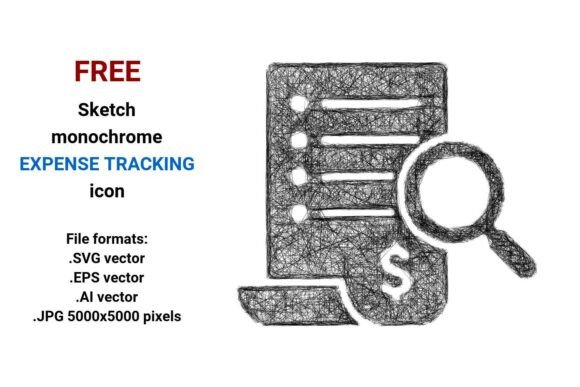 FREE Sketch Expense Tracking Icon: A Versatile Design Element for Modern Financial Interfaces