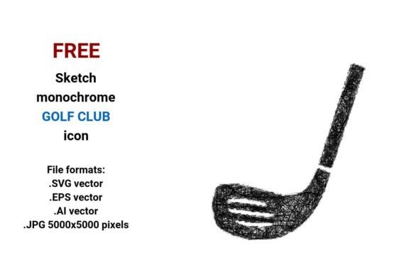 Free Sketch Golf Club Icon for Design Projects