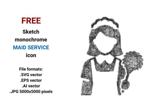 Free Sketch Maid Service Icon: A Versatile Design Resource