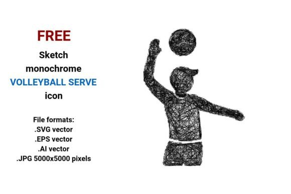 FREE Sketch Volleyball Serve Icon: A Versatile Design Asset for Modern Creatives