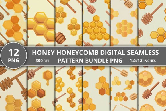 Honey Honeycomb Seamless Pattern Bundle: Creative Solutions for Designers and Crafters