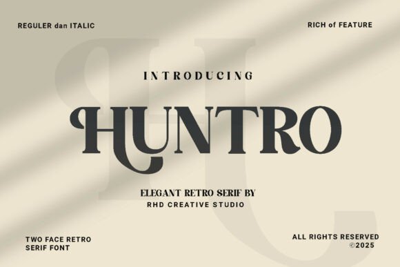 Huntro: Elegant Retro Serif for Timeless Design