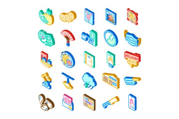 Isometric Web and App Icons: A Versatile Design Resource for Modern Interfaces