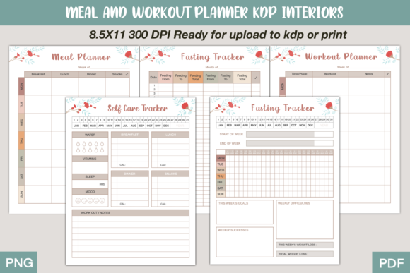 Maximize Your Health Goals with the Meal and Workout Planner KDP Interior Set