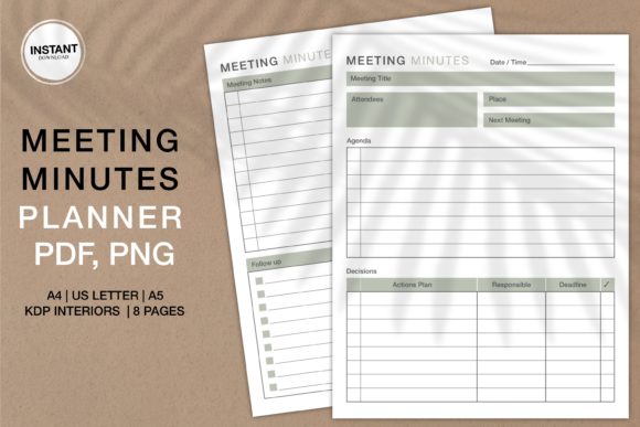 Meeting Minutes Planner KDP Interiors: A Practical Tool for Modern Planners and Creators