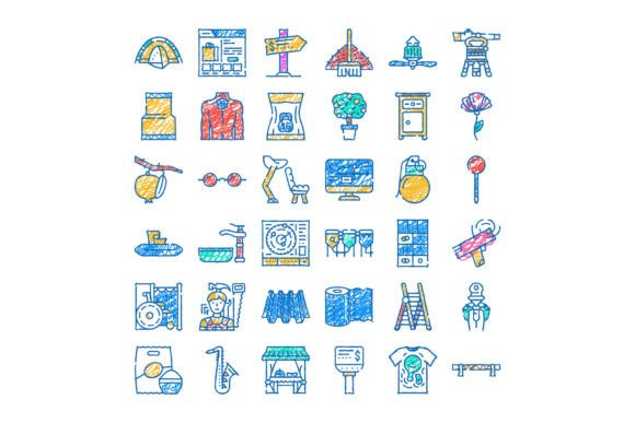 Sketchy Doodle Hand Drawn Icon Set Conce: A Playful, Versatile Asset for Modern Designers